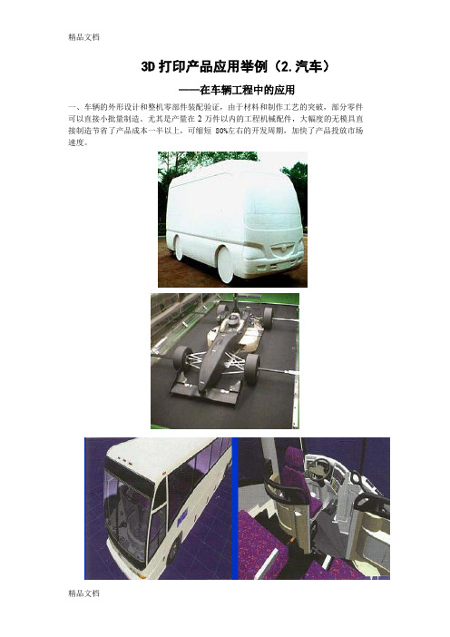 (整理)3D打印产品应用举例2汽车.