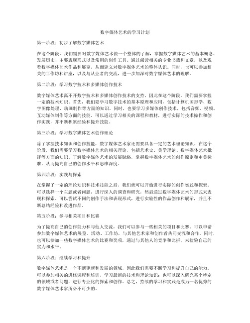 数字媒体艺术的学习计划