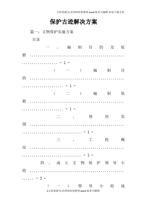 保护古迹解决方案