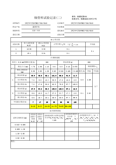 细集料筛分