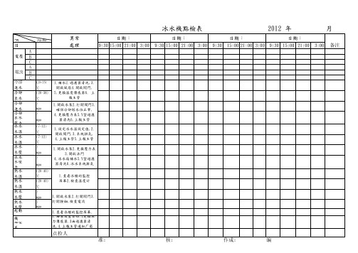 冰水主机点检表