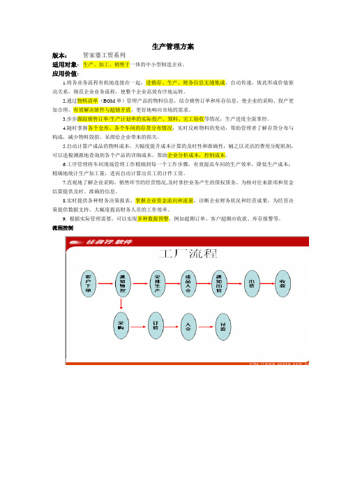 管家婆软件生产管理流程