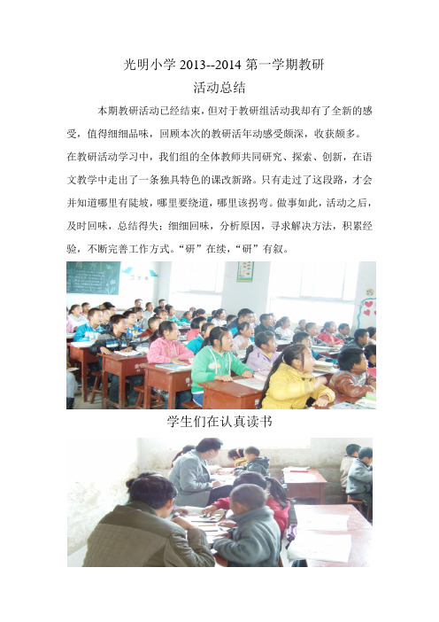 光明小学教研活动总结