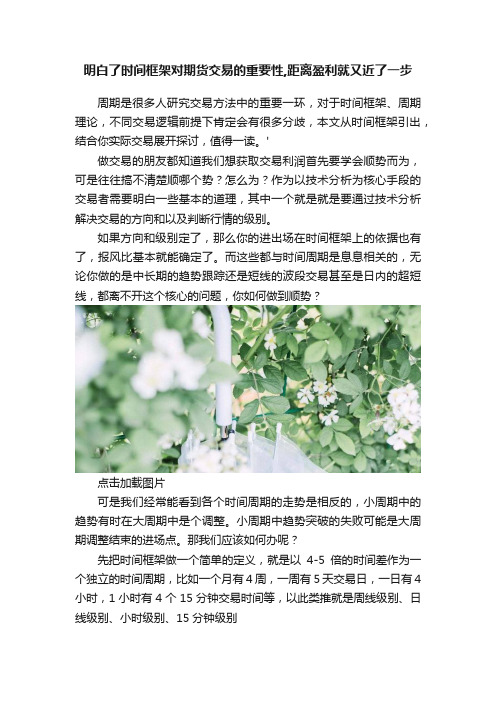 明白了时间框架对期货交易的重要性,距离盈利就又近了一步