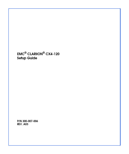 CLARiiON CX4-120 Setup Guide  -- A03