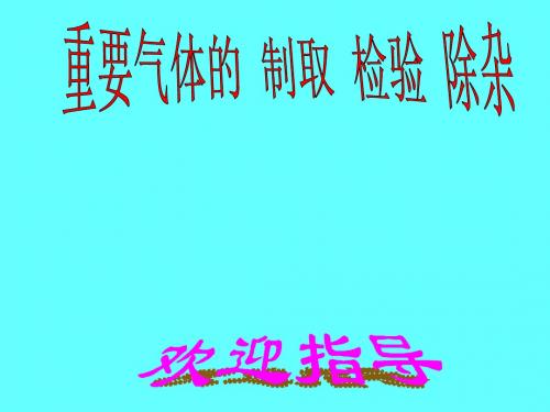 初三化学中考专题复习   重要气体的制取、检验、除杂   课件共32张PPT