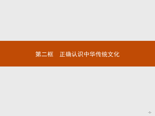 第三单元 第七课 第二框 正确认识中华传统文化 课件-【新教材】高中政治统编版(2019)必修4