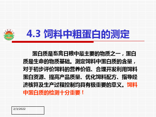 43饲料中粗蛋白的测定知识课件知识讲稿