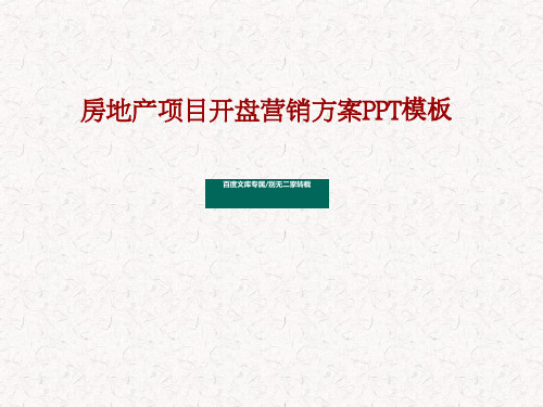 房地产项目开盘营销方案PPT模板