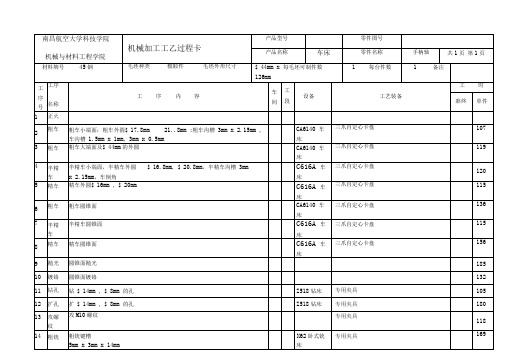 CA6140车床手柄轴课程设计工艺过程卡
