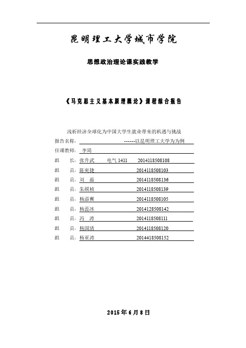 浅析经济全球化为中国大学生就业带来的机遇与挑战2