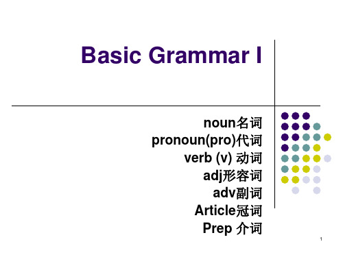 英语语法 Basic GrammarⅠ词性