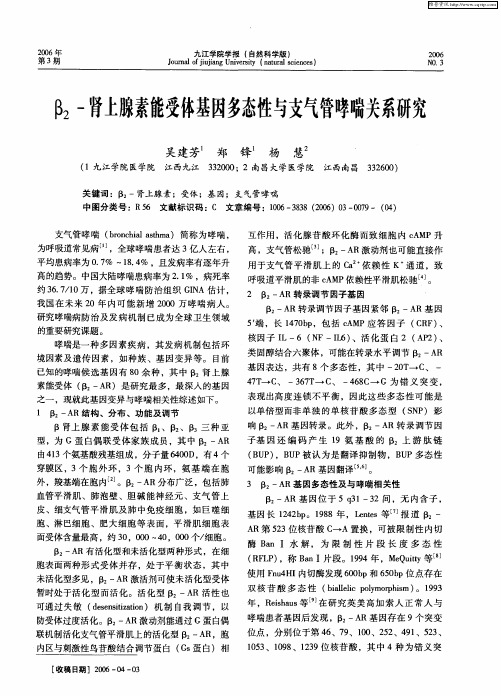 β2-肾上腺素能受体基因多态性与支气管哮喘关系研究