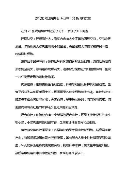 对20张病理切片进行分析发文章