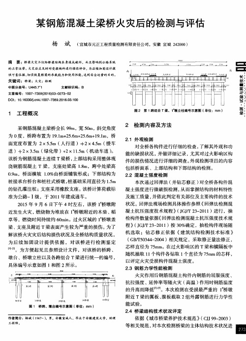 某钢筋混凝土梁桥火灾后的检测与评估