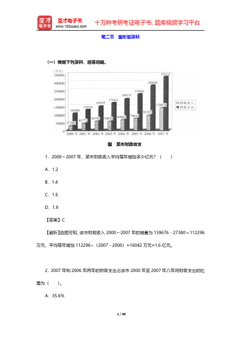 2020年湖北公务员录用考试专用题库:行政职业能力测试【章节题库】资料分析 第二节 图形型资料【圣才