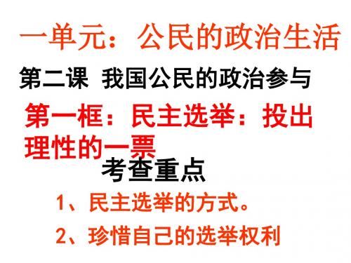 民主选举、民主决策：2-1投出理性的一票课件