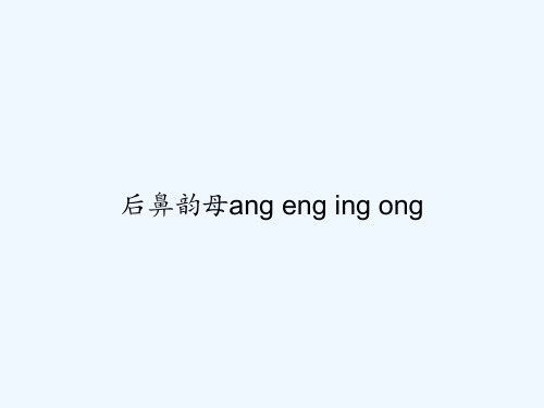 后鼻韵母ang eng ing ong PPT