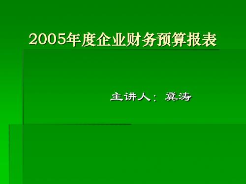 某公司年度企业财务报表及预算管理知识报表(PPT40张)