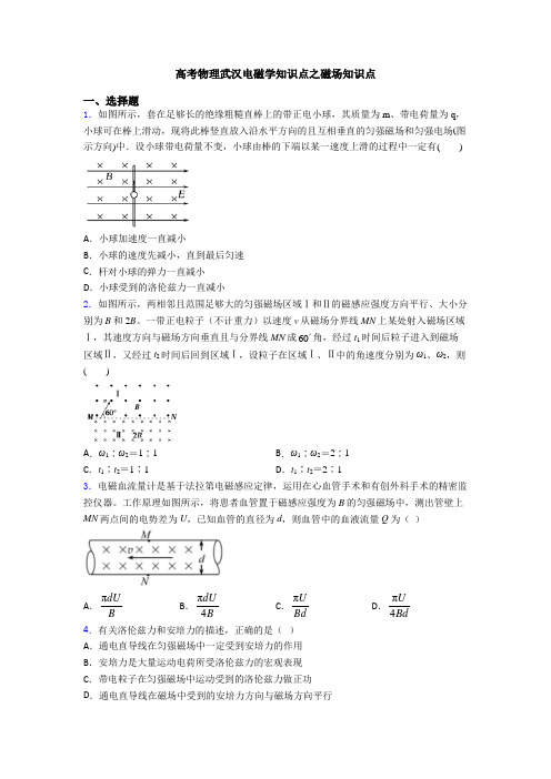 高考物理武汉电磁学知识点之磁场知识点