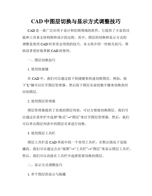 CAD中图层切换与显示方式调整技巧