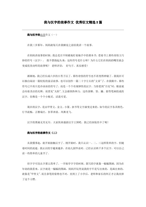 我与汉字的故事作文 优秀征文精选5篇