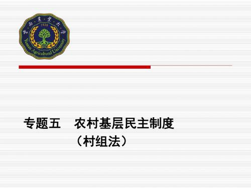 专题五   农村基层民主政治制度(村组法)汇总