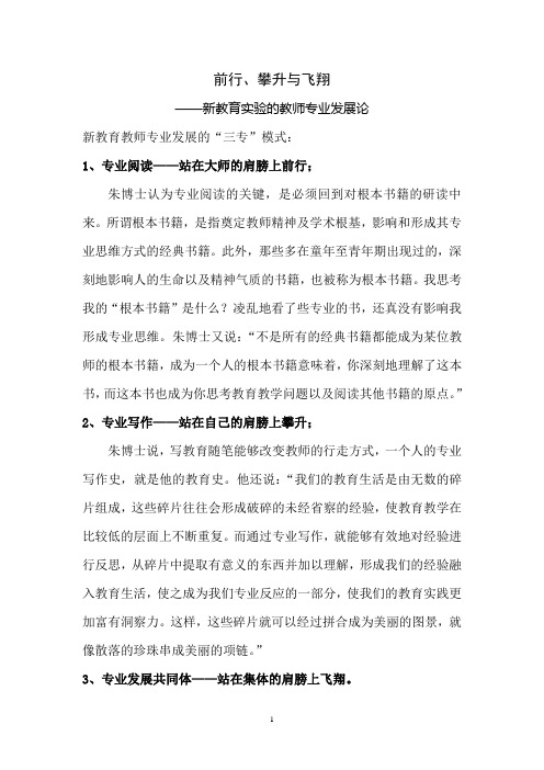 新教育教师专业发展的“三专”模式