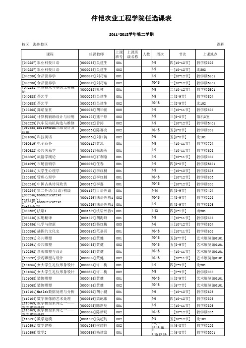 11-12(2)公选课参考表