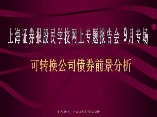 可转换公司债券投资策略分析ppt课件