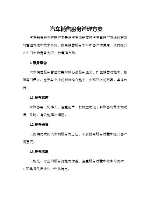 汽车销售服务管理方案