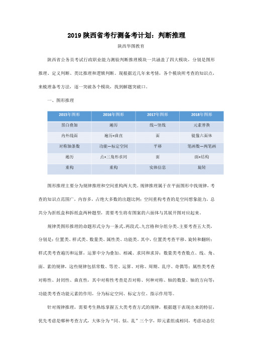 2019陕西省考行测备考计划:判断推理