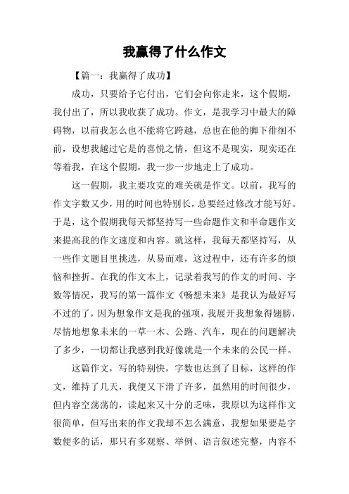 我赢得了什么作文