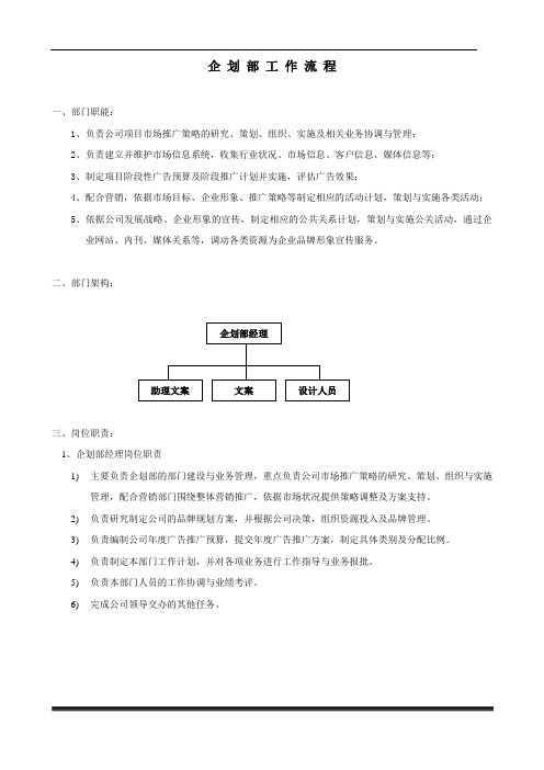 企划部工作流程