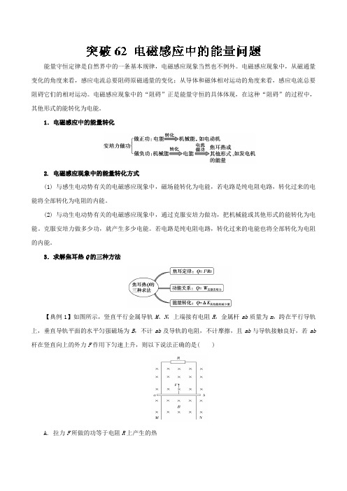 突破62+电磁感应中的能量问题-高三物理一轮微专题系列之热点专题突破+Word版含解析.doc