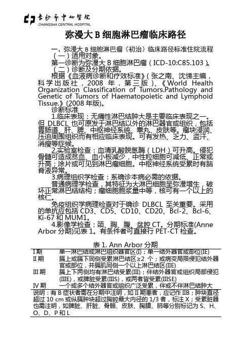 弥漫大B细胞淋巴瘤临床路径