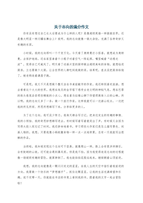 关于志向的满分作文