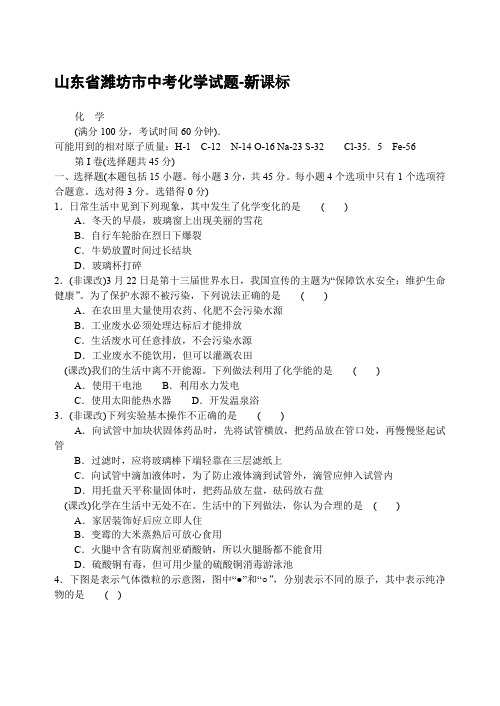山东省潍坊市中考化学试题.doc