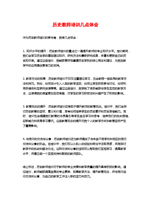 历史教师培训几点体会