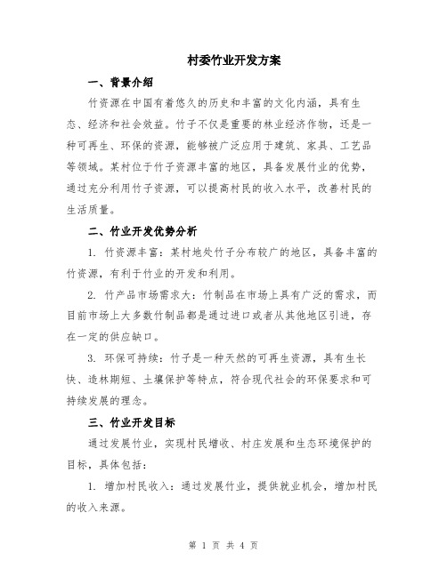 村委竹业开发方案