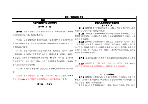 高速、普速维规对照表1.0