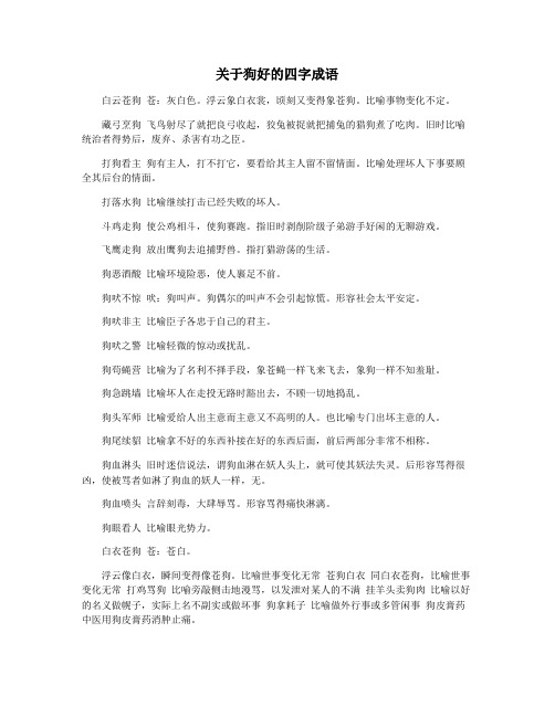 关于狗好的四字成语