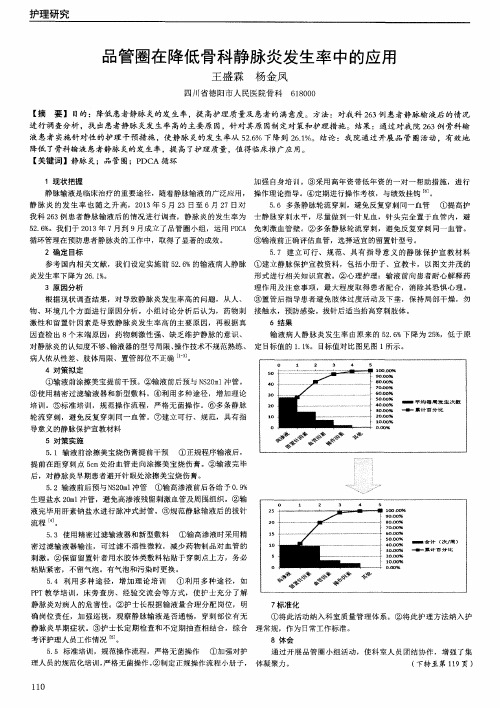 品管圈在降低骨科静脉炎发生率中的应用