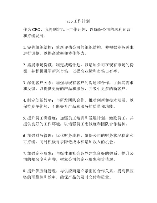 ceo工作计划