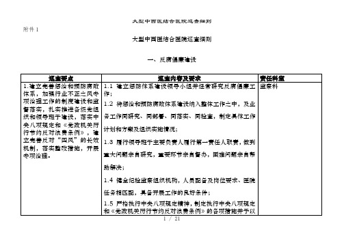 大型中西医结合医院巡查细则