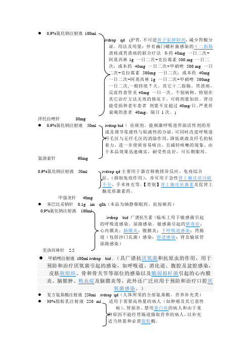 ICU用药