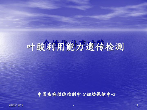 叶酸利用能力遗传检测项目概述ppt课件