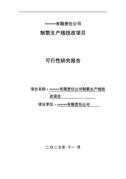 10-液氨改尿素项目可行性研究报告