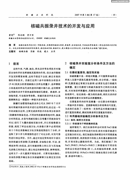 核磁共振录井技术的开发与应用