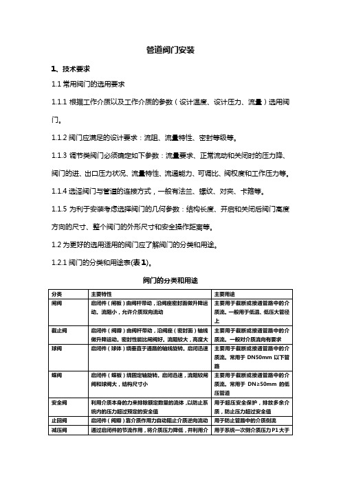 空调水阀门安装工艺